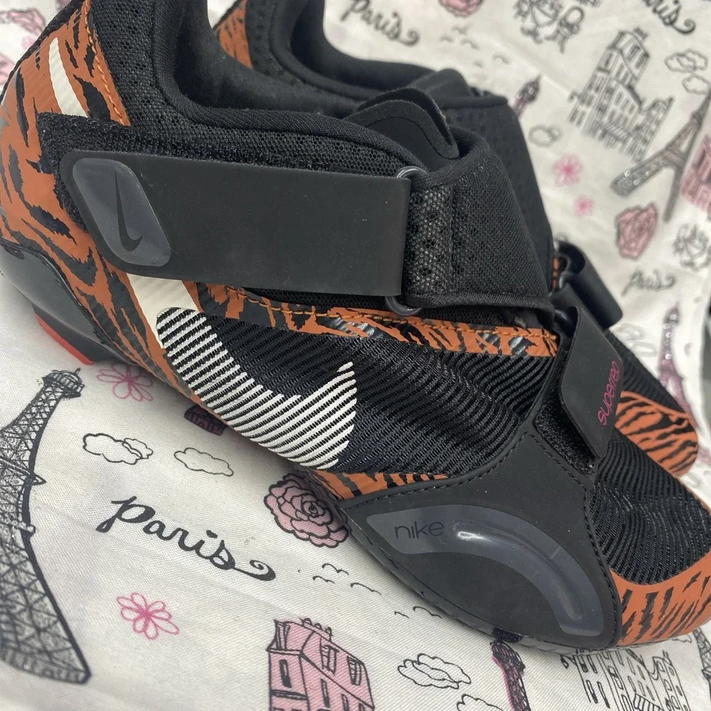 NIKE SUPERREP INDOOR CYCLE Peloton Cycling Shoes Tiger Stripes Black Size 6.5
